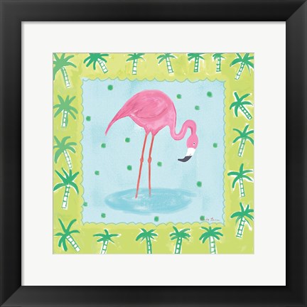 Framed Flamingo Dance III v2 Print