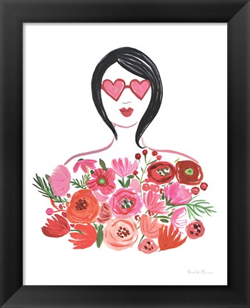 Framed Valentine Chic I no Words Print