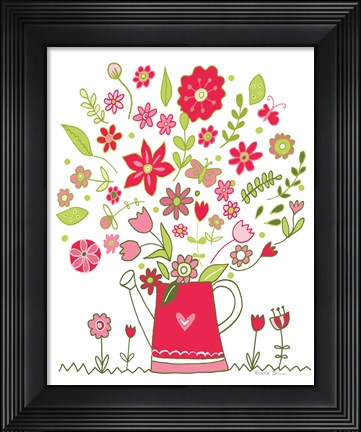 Framed Valentines Flowers III Print