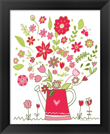 Framed Valentines Flowers III Print