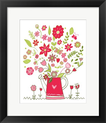 Framed Valentines Flowers III Print