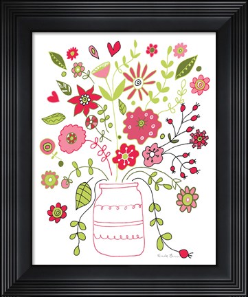 Framed Valentines Flowers II Print