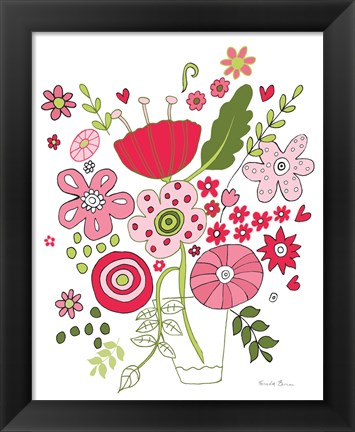 Framed Valentines Flowers IV Print