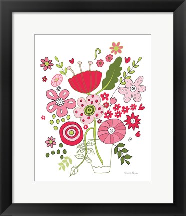 Framed Valentines Flowers IV Print