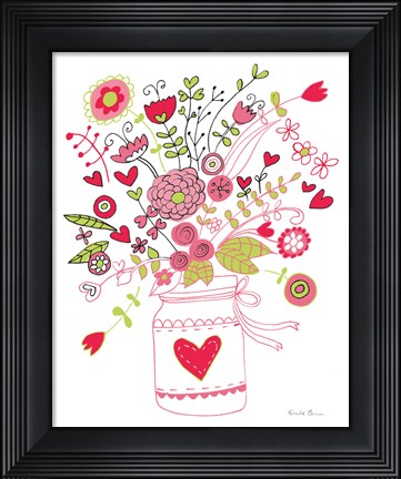 Framed Valentines Flowers I Print