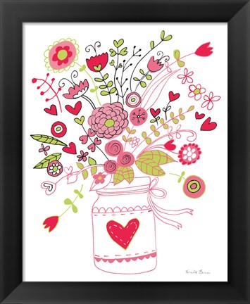 Framed Valentines Flowers I Print