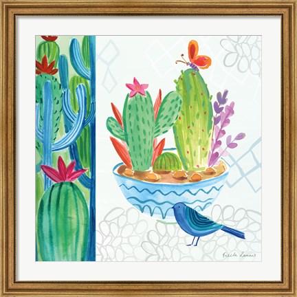 Framed Cacti Garden II Print