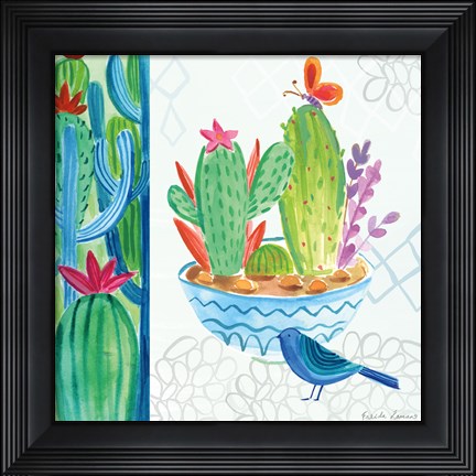 Framed Cacti Garden II Print