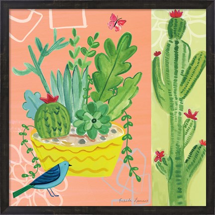 Framed Cacti Garden IV Print