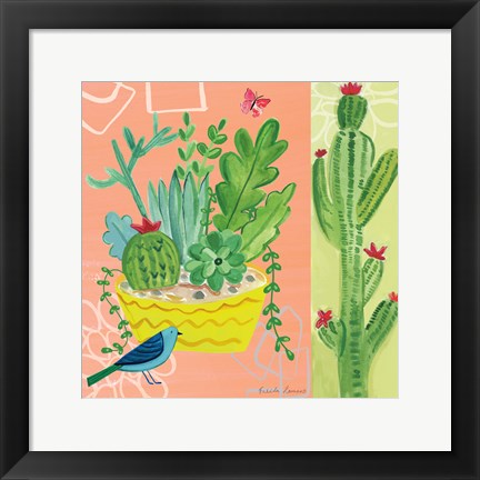 Framed Cacti Garden IV Print