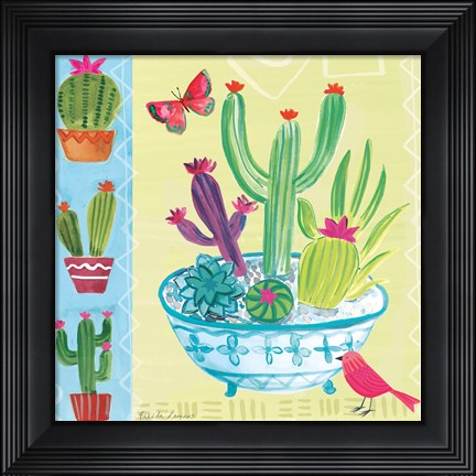 Framed Cacti Garden III Print