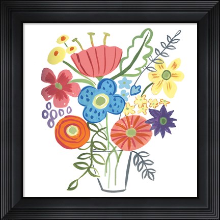 Framed Floral Medley I Print