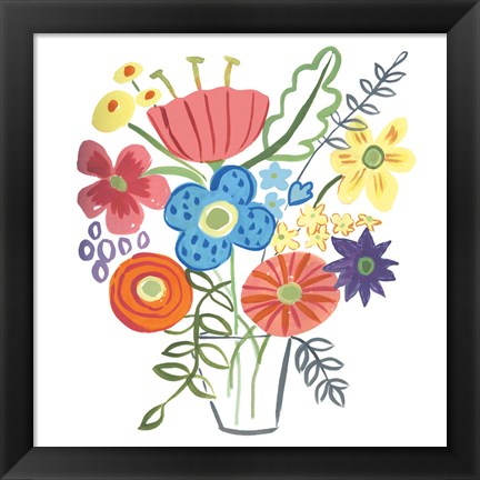 Framed Floral Medley I Print