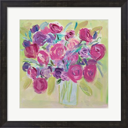 Framed Pink Roses Flower Print