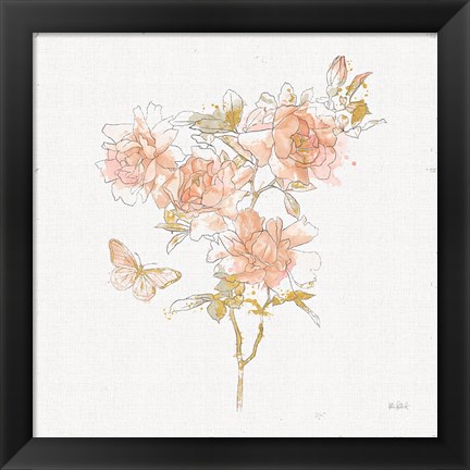 Framed Watery Blooms VII Print