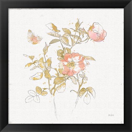 Framed Watery Blooms V Print