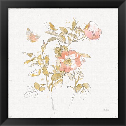 Framed Watery Blooms V Print
