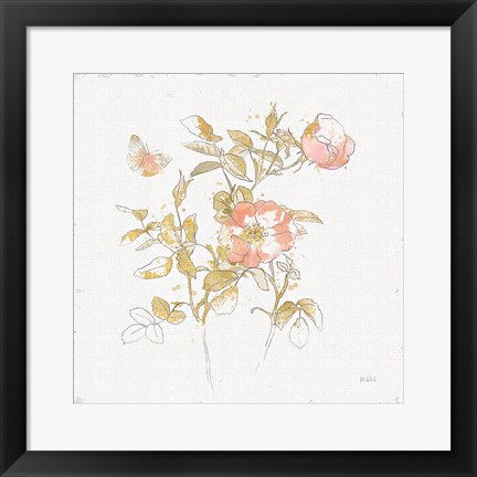 Framed Watery Blooms V Print