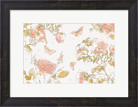 Framed Watery Blooms I Print