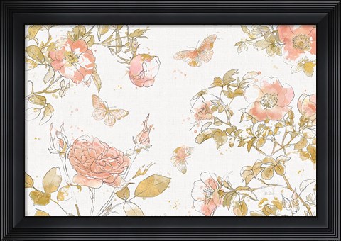 Framed Watery Blooms I Print