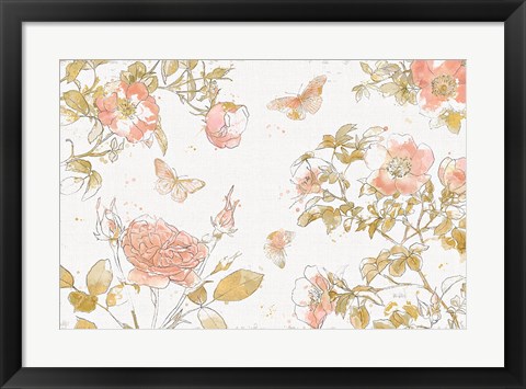 Framed Watery Blooms I Print