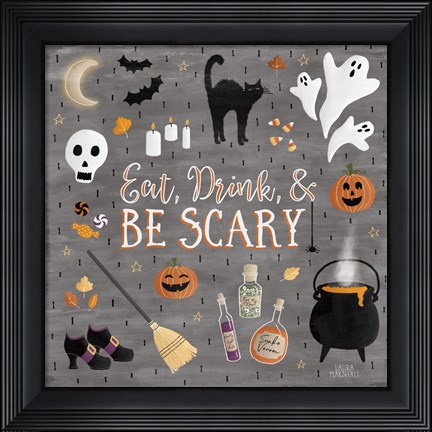 Framed Haunted Halloween I Print