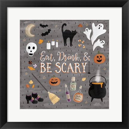 Framed Haunted Halloween I Print