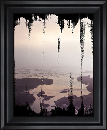Framed Painted Seaside II on Black Print