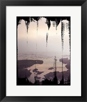 Framed Painted Seaside II on Black Print