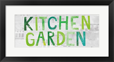 Framed Kitchen Garden Sign I Print