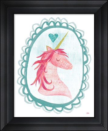 Framed Unicorn Magic I with Border Print