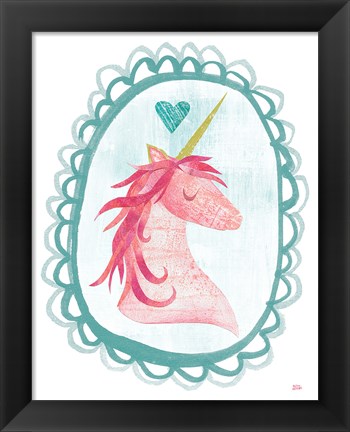 Framed Unicorn Magic I with Border Print