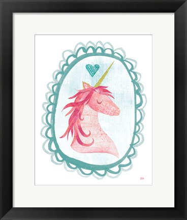 Framed Unicorn Magic I with Border Print