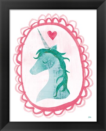 Framed Unicorn Magic II with Border Print