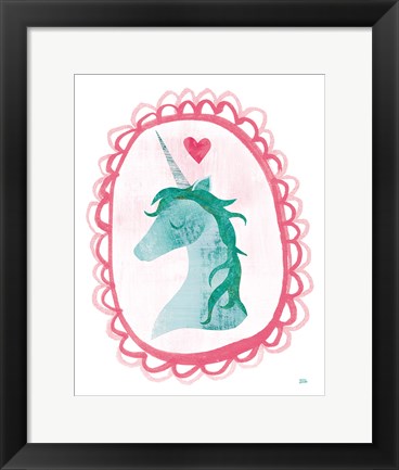 Framed Unicorn Magic II with Border Print