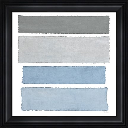 Framed Painted Weaving I on White Sq Print