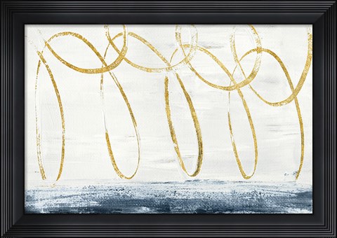 Framed City Beach Crop Gold Print