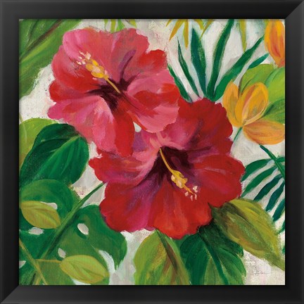 Framed Tropical Jewels I v2 Crop Print