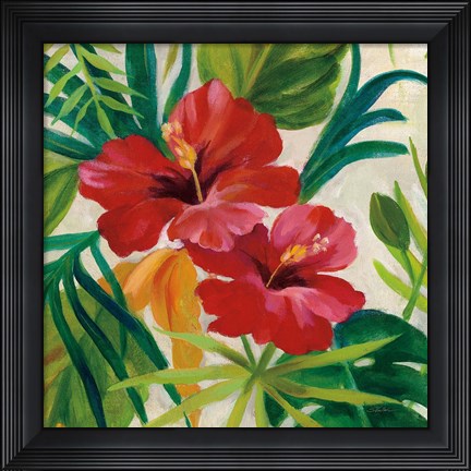 Framed Tropical Jewels II v2 Crop Print