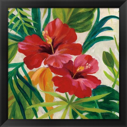 Framed Tropical Jewels II v2 Crop Print