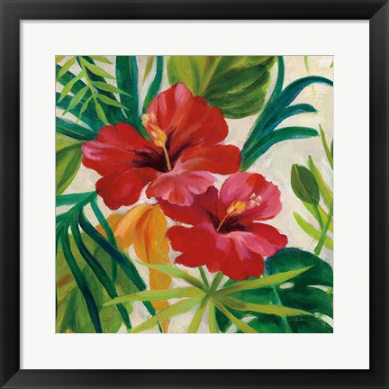 Framed Tropical Jewels II v2 Crop Print