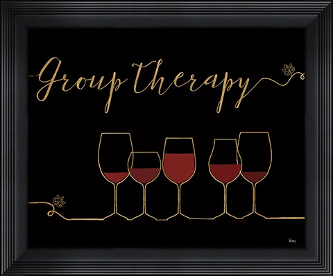 Framed Underlined Wine IX Black Print