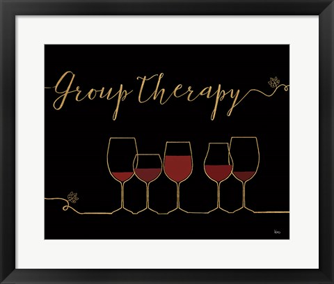 Framed Underlined Wine IX Black Print