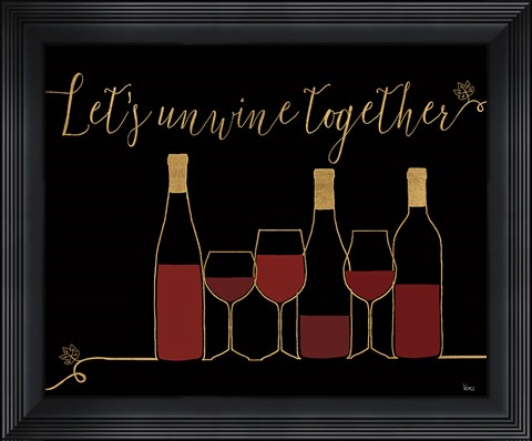 Framed Underlined Wine X Black Print