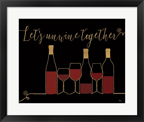 Framed Underlined Wine X Black Print