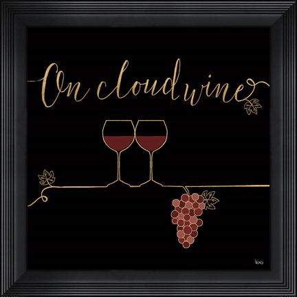 Framed Underlined Wine VIII Black Print