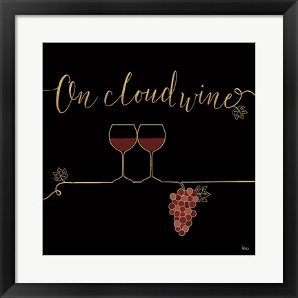 Framed Underlined Wine VIII Black Print