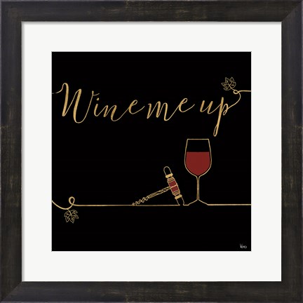 Framed Underlined Wine VII Black Print