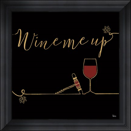 Framed Underlined Wine VII Black Print