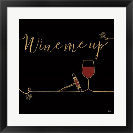 Framed Underlined Wine VII Black Print